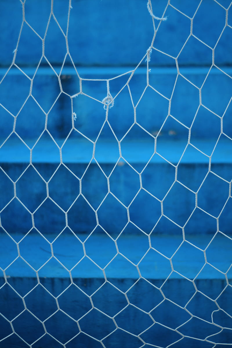 mesh, rope, torn, blue, blur, HD phone wallpaper
