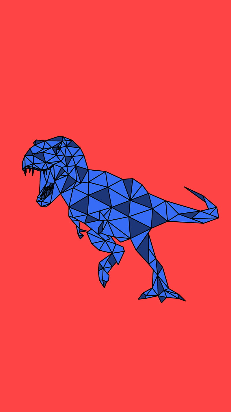 Tyrannosaurus Rex, DimDom, Dino, Dinosaur, Dinosaurs, T-Rex, art, blue,  cool, HD phone wallpaper | Peakpx
