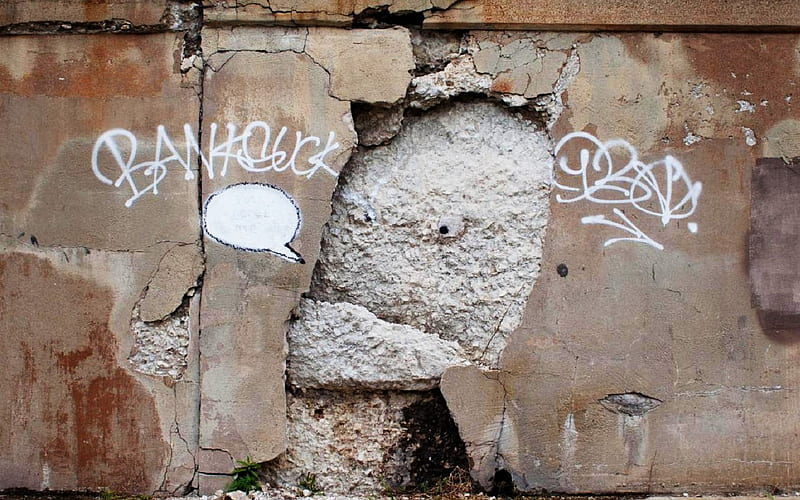 Banksy You Concrete Me, art, banksy, os, concrete, graffiti, HD wallpaper