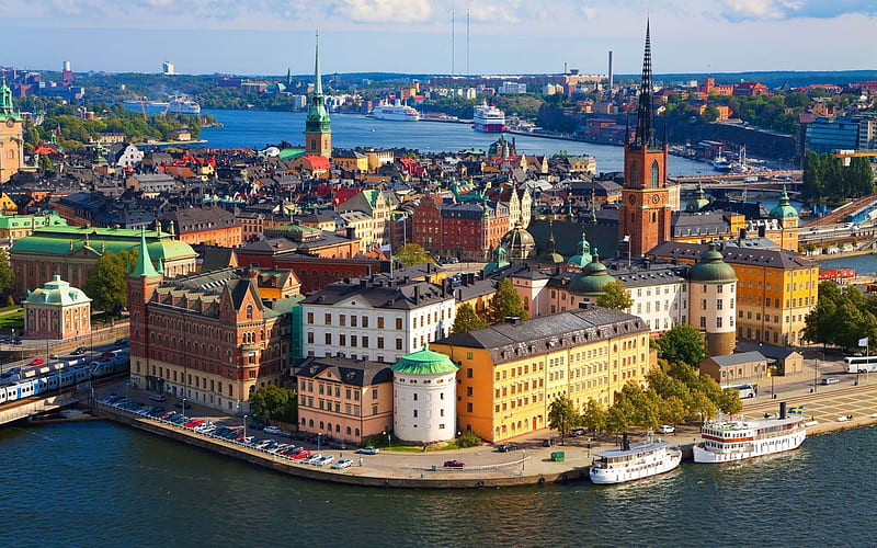 City building-Stockholm Sweden landscape graphy, HD wallpaper