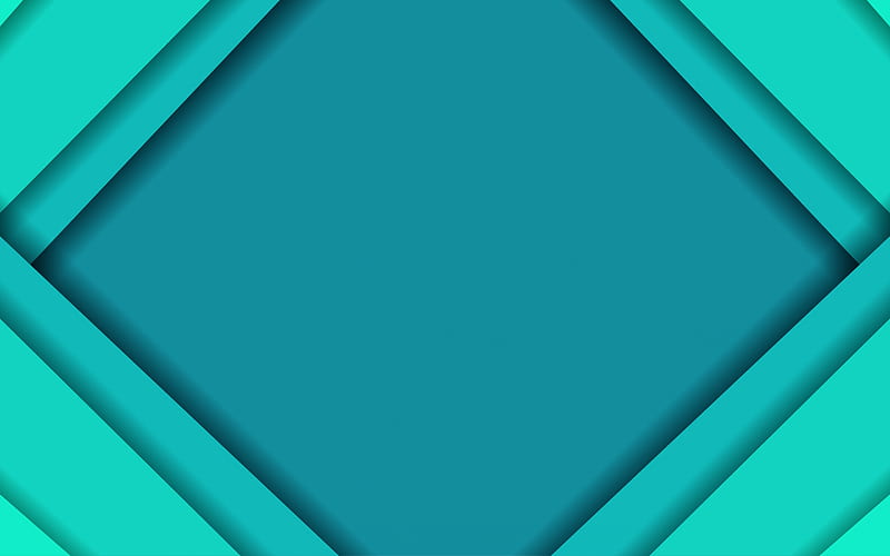 turquoise material design background, turquoise abstract background, turquoise geometric background, turquoise cretiave background, material design, HD wallpaper