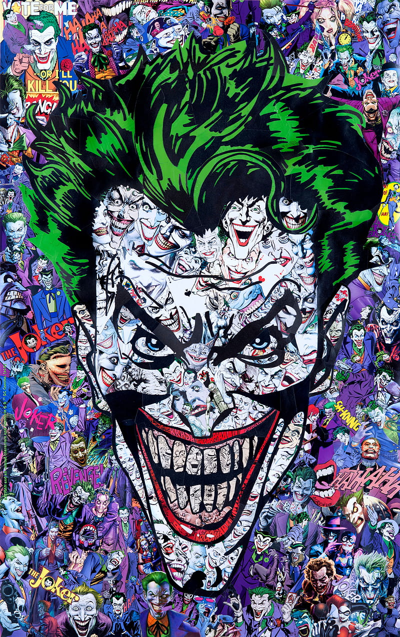 comic books, Joker, comic art, green hair, HD phone wallpaper