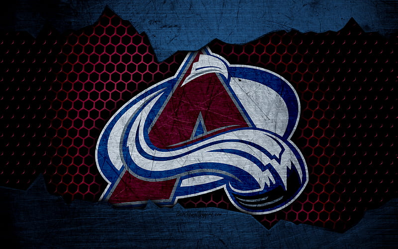 Colorado Avalanche logo, NHL, hockey, Western Conference, USA, grunge, metal texture, Central Division, HD wallpaper