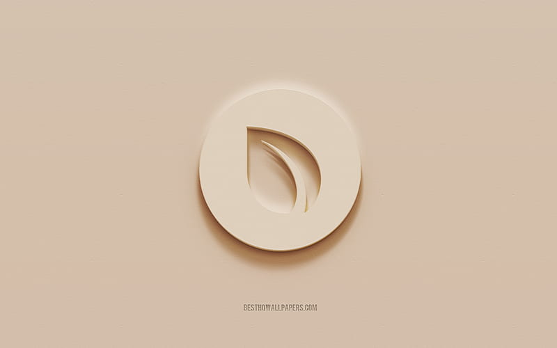 Peercoin logo, brown plaster background, Peercoin 3d logo, cryptocurrency, Peercoin emblem, 3d art, Peercoin, HD wallpaper
