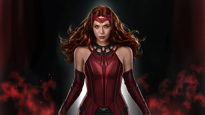 Scarlet Witchh, wanda-vision, scarlet-witch, vision, tv-shows, artstation, HD wallpaper