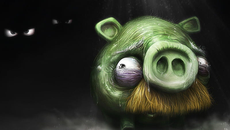 Truffle Pig, pig, angry birds, abstract pig, nervous pig, HD wallpaper