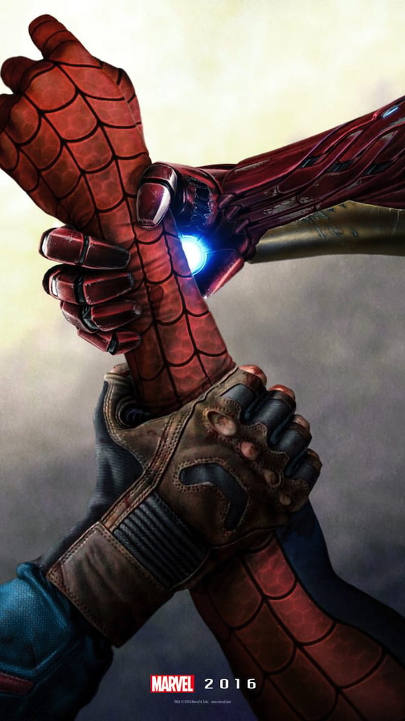 Marvel Civil War, captain america, iron man, spiderman, HD phone wallpaper