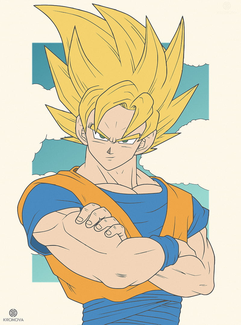 Dragon Ball, Dragon Ball Z, Son Goku, Super Saiyan 2, manga, anime boys, anime, Super Saiyan, green eyes, muscles, HD phone wallpaper