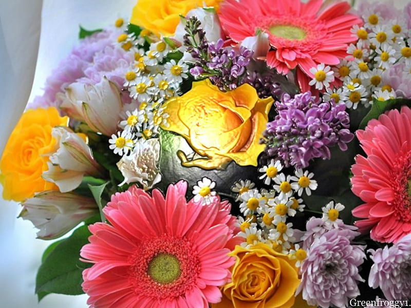 MIXED FLOWERS, PLASTIC, MIXED, FLOWERS, HD wallpaper