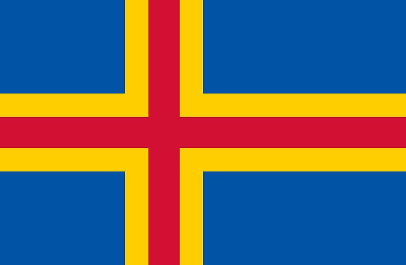 Aland Islands, archipelago, aland, islands, Finland, blue, cross, stripes, Baltic, gulf of bothnia, red, yellow, HD wallpaper