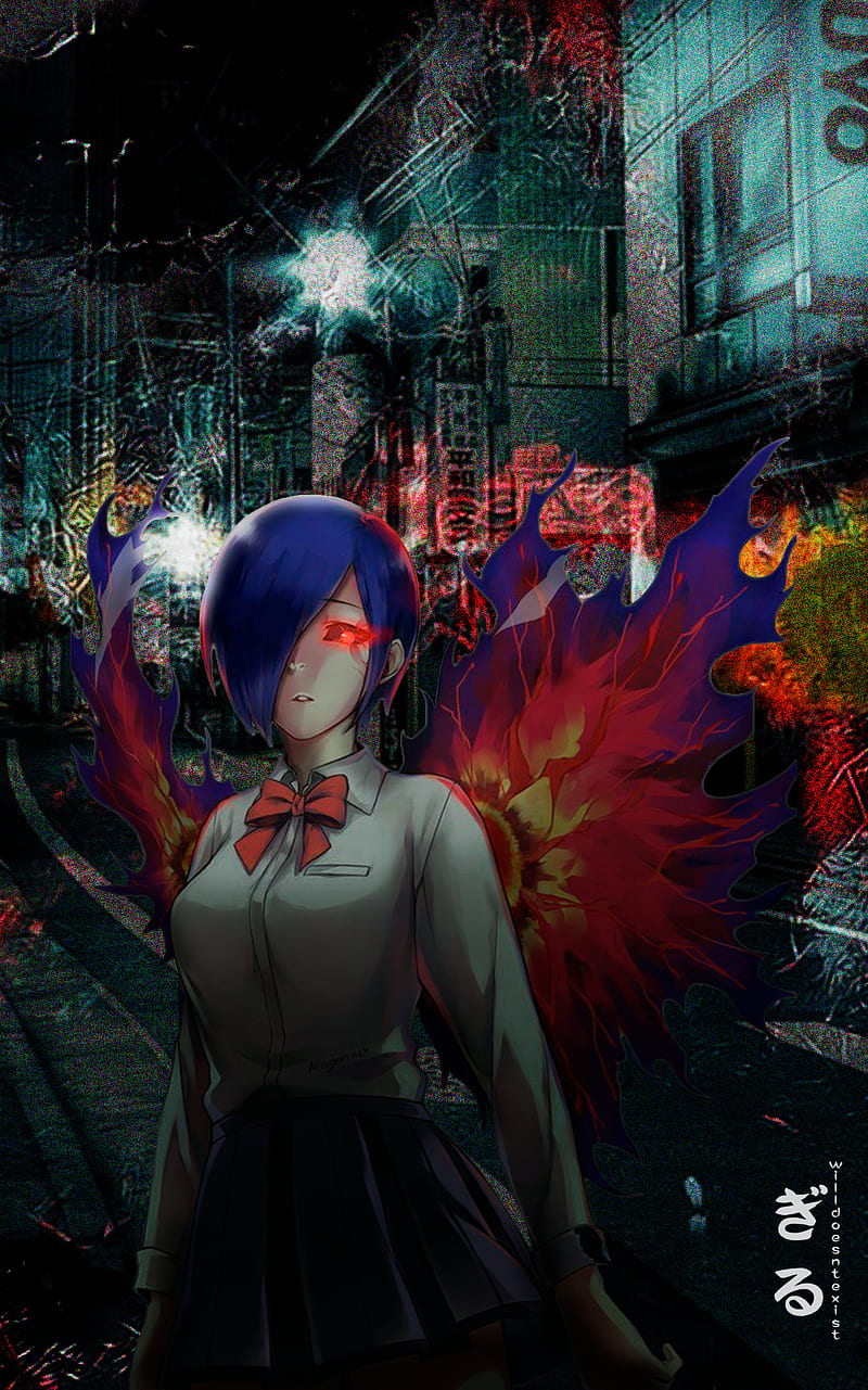 Tokyo Ghoul Fire Wings Girl 4K HD Wallpapers, HD Wallpapers