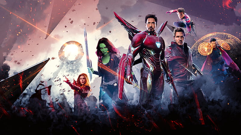Avengers Infinity War Poster 2018, movies, avengers-infinity-war, 2018-movies, movies, poster, iron-man, star-lord, gamora, spiderman, doctor-strange, HD wallpaper