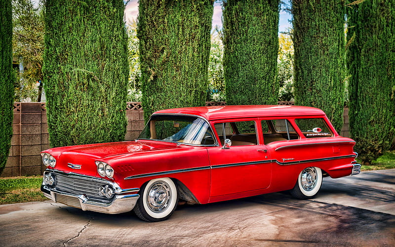 Chevrolet Yeoman, retro cars, 1958 cars, american cars, R, 1958 Chevrolet Yeoman, Chevrolet, HD wallpaper