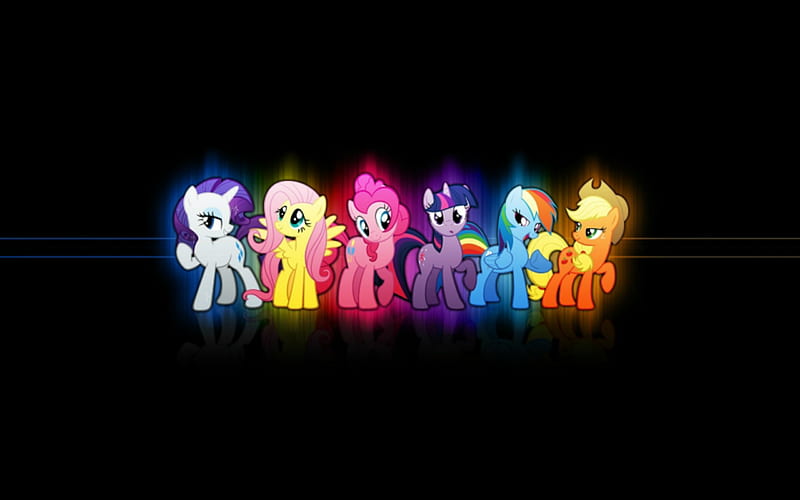 neon my little pony, cartoon, children, entertainment, my little pony, new, HD wallpaper