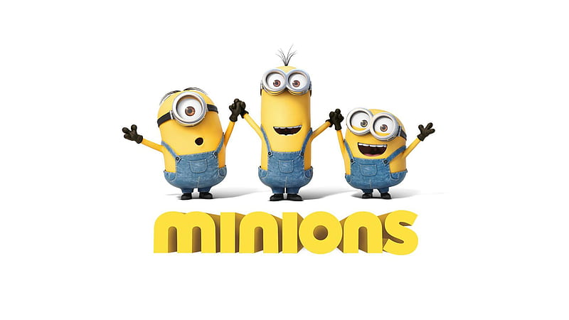 Minions With Hands In The Air In White Background Minions, HD wallpaper