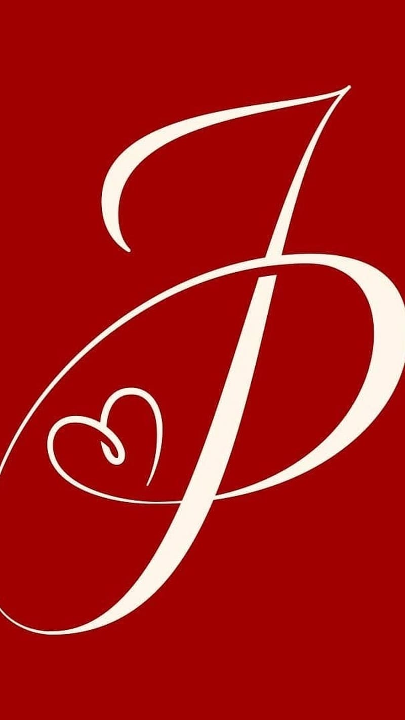 J.p Name Love, red bg jp, letter jp, HD phone wallpaper