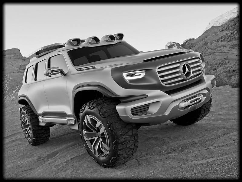 Mercedes Benz Ener G Force Concept 2012, black and white, nice, suv, car, HD wallpaper