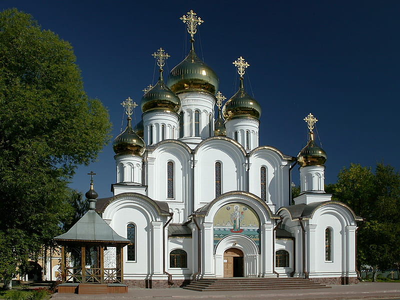 Nikolsky Womens Monastery, traditional, domes, religion, church, convent, ethnic, russia, nuns, crosses, soviet union, HD wallpaper