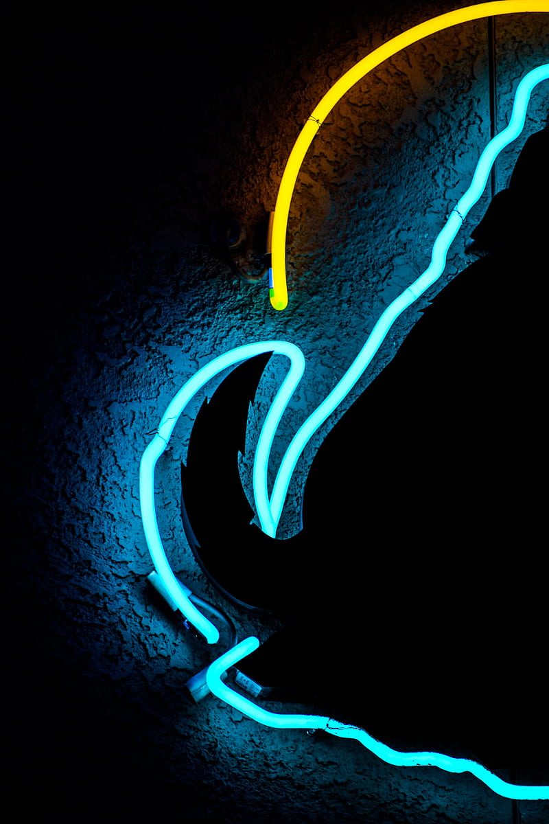 neon, lines, forma, shadows, dark, HD phone wallpaper