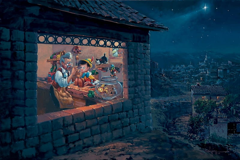 Pinocchio, Cartoons, Art, Walt Disney, Artwork, HD wallpaper | Peakpx