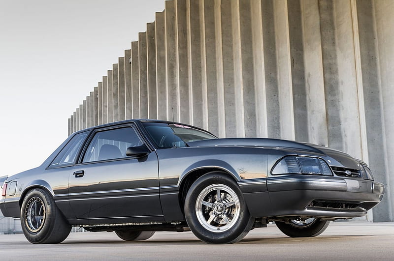 1989-Ford-Mustang-Coupe, 1989, Ford, Gray, Slicks, HD wallpaper