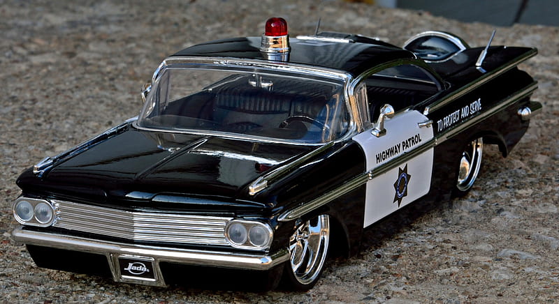 1959 Chevy Impala, impala, chevy impala, police, police car, HD wallpaper