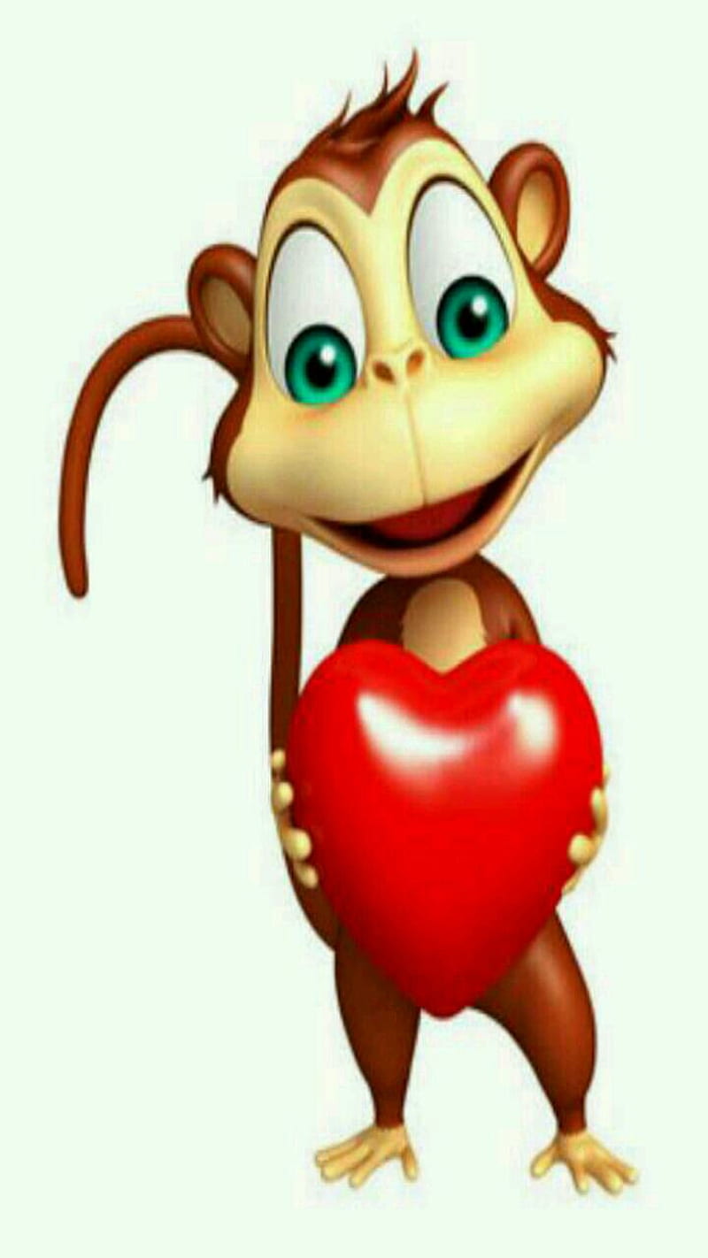 Monkey Love, heart, monkey, HD phone wallpaper | Peakpx