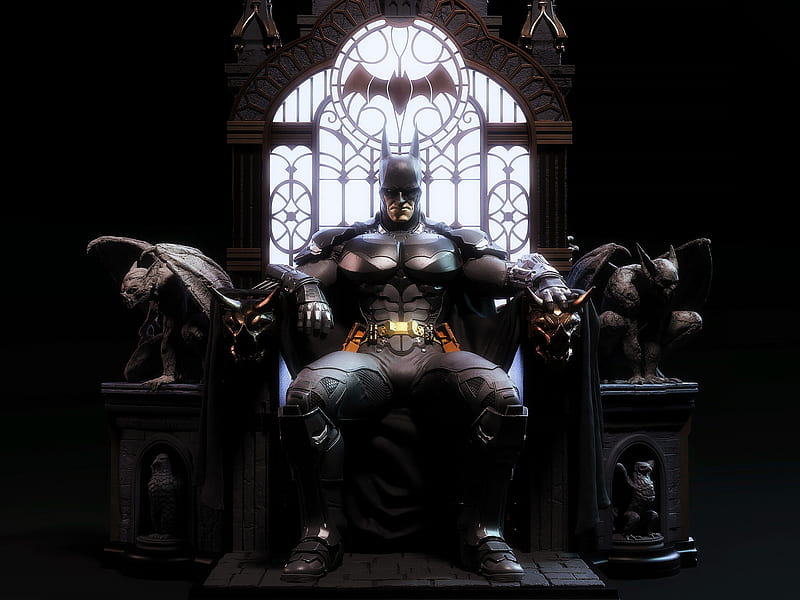 HD batman on throne wallpapers | Peakpx