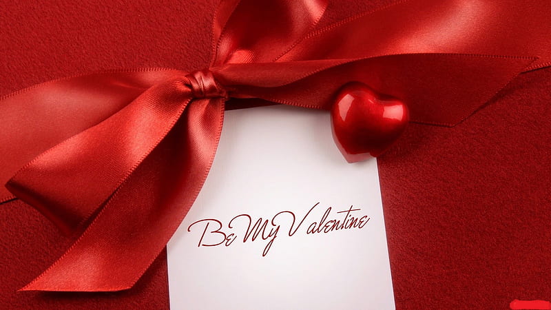 Valentine crush, red, bonito, bow, valentine, love, question, note, crush, letter, lovely, romantic, romance, be my valentine, ribbon, in love, heart, writing, admire, HD wallpaper