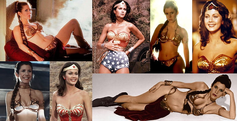 Icons Carrie Fisher and Lynda Carter, Wonder Woman, Star Wars, Lynda Carter, Carrie Fisher, HD wallpaper