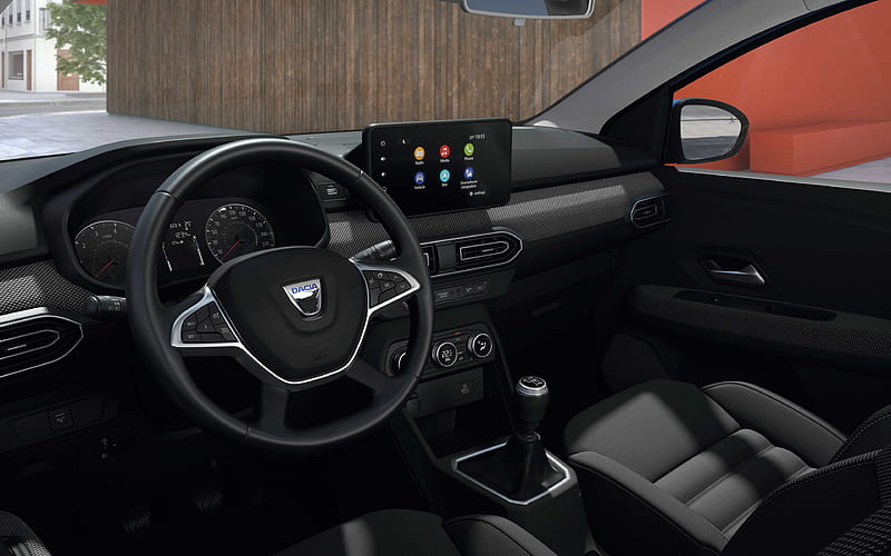 2021, Dacia Logan, interior, inside view, dashboard, Logan 2021 interior, Renault Logan 2021 interior, french cars, Dacia, HD wallpaper