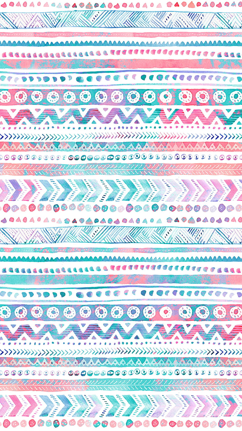 Tribal Pattern, abstract, art, colors, desenho, infinity, pink, rainbow, HD phone wallpaper