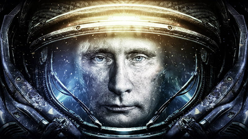 :D, cosmonaut, fantasy, astronaut, putin, man, face, funny, creative, HD wallpaper