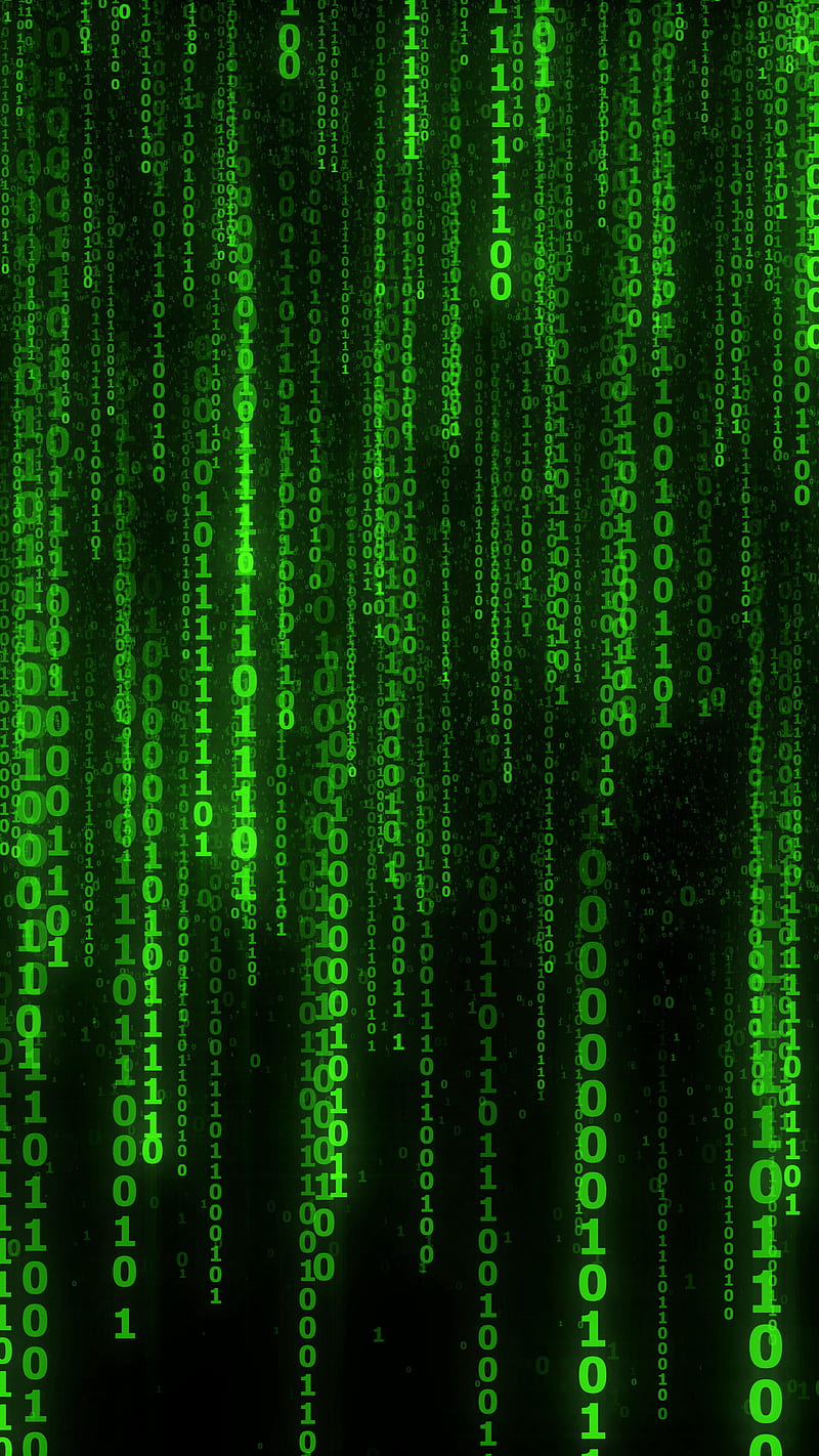 Green Matrix Code , glow, numbers, binary code, technology, HD phone wallpaper