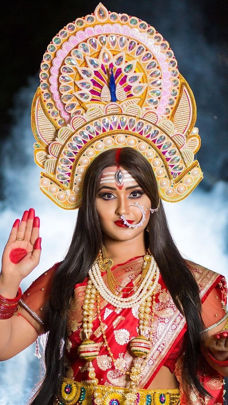 Kajal Raghwani, hindu goddess, indian actress, bhojpuri, HD phone wallpaper