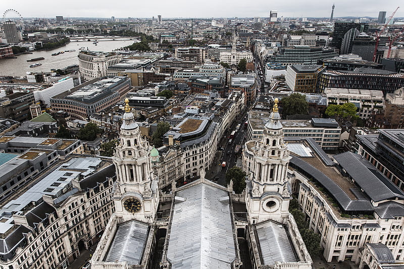 aerial view of london, HD wallpaper
