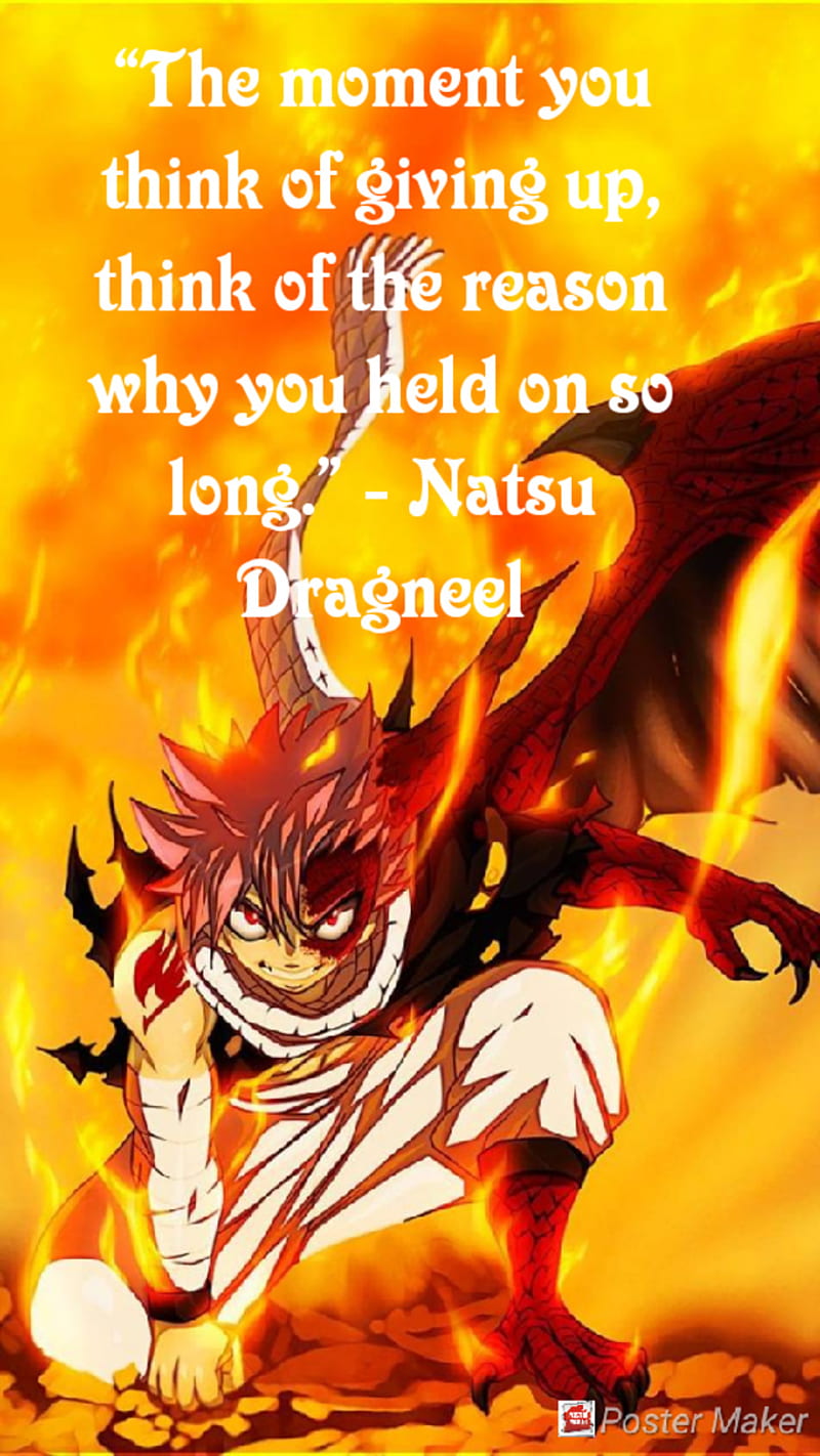 Natsu fairy tail, anime, fairy tail, quotes, saying, super, HD phone  wallpaper | Peakpx