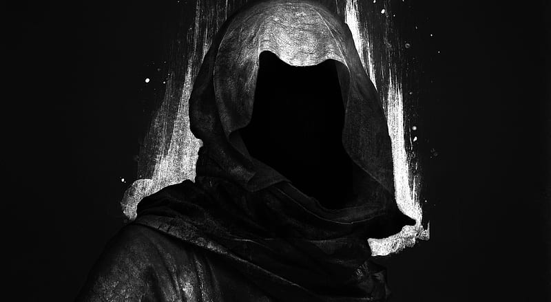 Grim Reaper Ultra, Black and White, Artwork, art, HD wallpaper | Peakpx