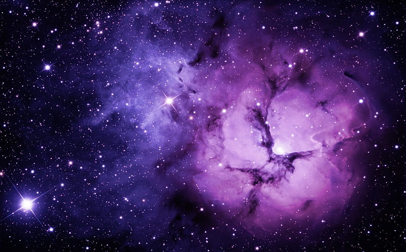 Stars, constellation, purple, galaxy, HD wallpaper