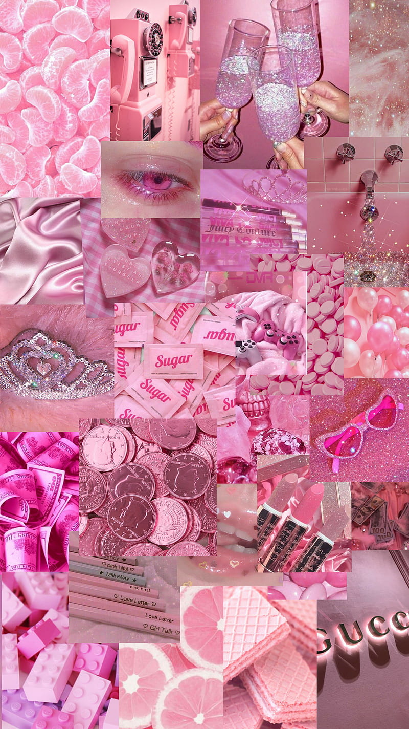 Pink , cake, cartoons, cute, fairy, fruits, girly, money, princess, themes, HD phone wallpaper