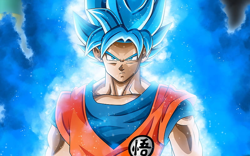 Blue Goku, artwork, DBS, Super Saiyan God, Dragon Ball Super, manga, Super Saiyan Blue, Dragon Ball, Goku Super Saiyan Blue, Goku, HD wallpaper