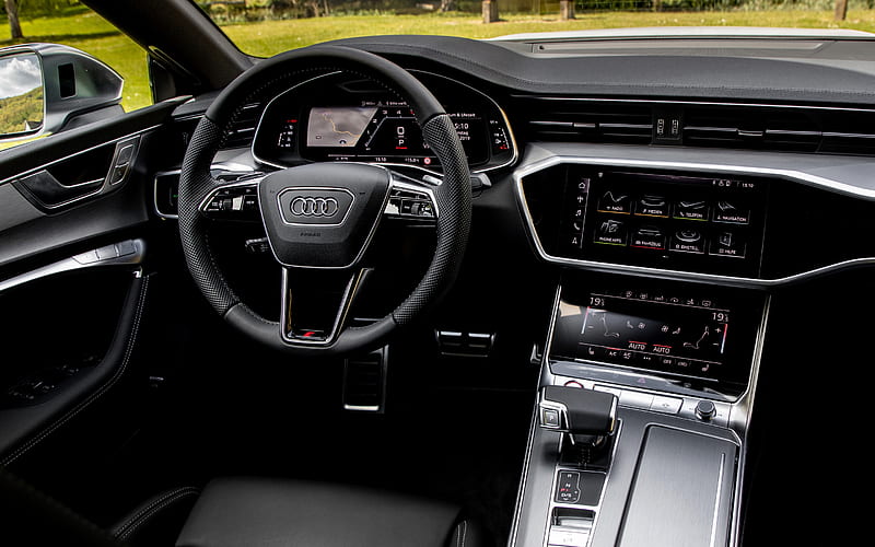 Audi A7 Sportback, 2019, interior, front panel, inside view, A7 2019 interior, german cars, Audi, HD wallpaper