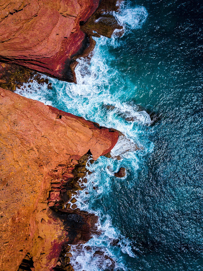 Cliff Australia, beach, bonito, iphone, meer, natur, nature, samsung, sea, travel, HD phone wallpaper