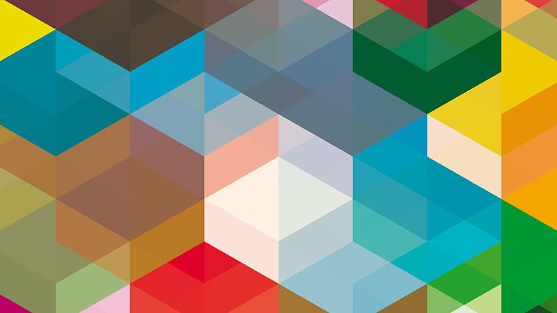 Colorful Geometric Hexagon Shapes Geometric, HD wallpaper