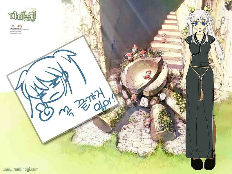 Mabinogi - Nao still standing, nao, anime, white hair, game, mabinogi, HD wallpaper