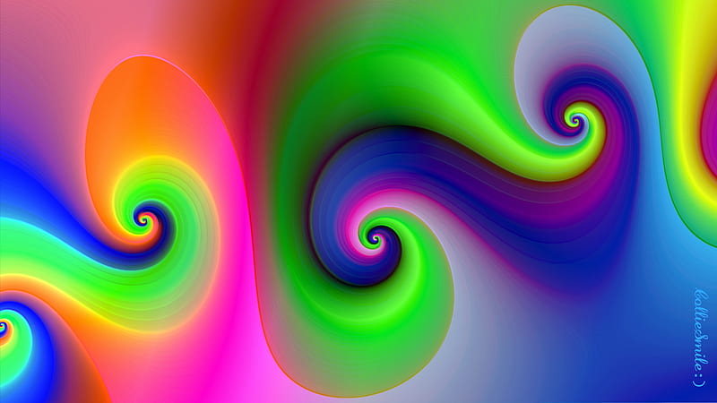 Groovy Swirls: for KimE12 : ), purple, green, orange, multicolored, swirls, blue, HD wallpaper