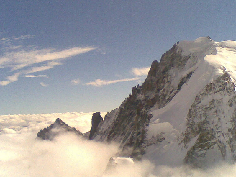Mont Blanc, mountain, snow, nature, sky, HD wallpaper