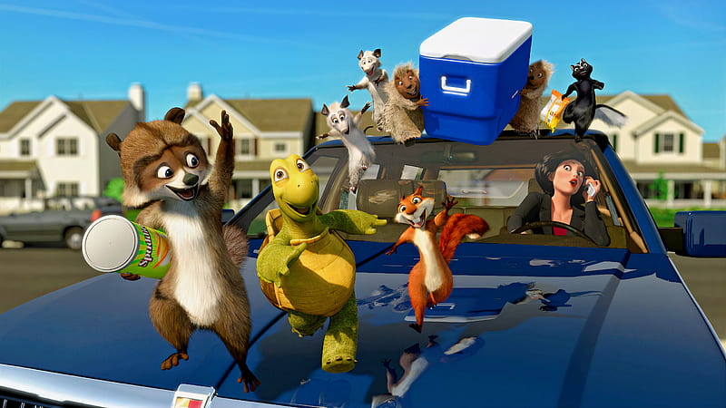 Movie, Over The Hedge, Racoon , Turtle , Squirrel, HD wallpaper