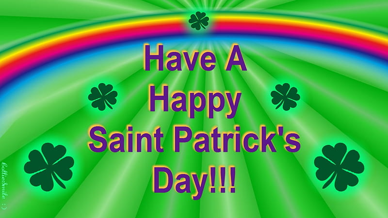 Have A Happy Saint Patrick's Day!, emera1d, co1orful, Ireland, Irish, Saint Patrick, rainbow, clovers, green, Patrick, St Patrick, c1over, shamrocks, HD wallpaper