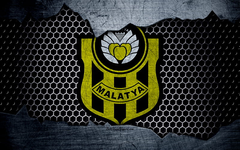 Malatyaspor logo, Super Lig, soccer, football club, grunge, Malatyaspor FC, art, metal texture, HD wallpaper